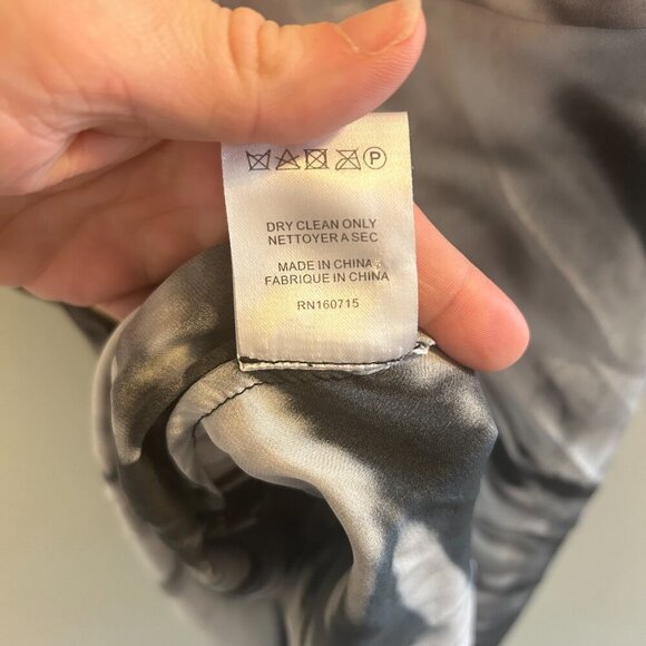 Retrofete Auris Dress Size Medium Tie Dye Silk Asymmetric Sleeveless Mini Black - Picture 11 of 14